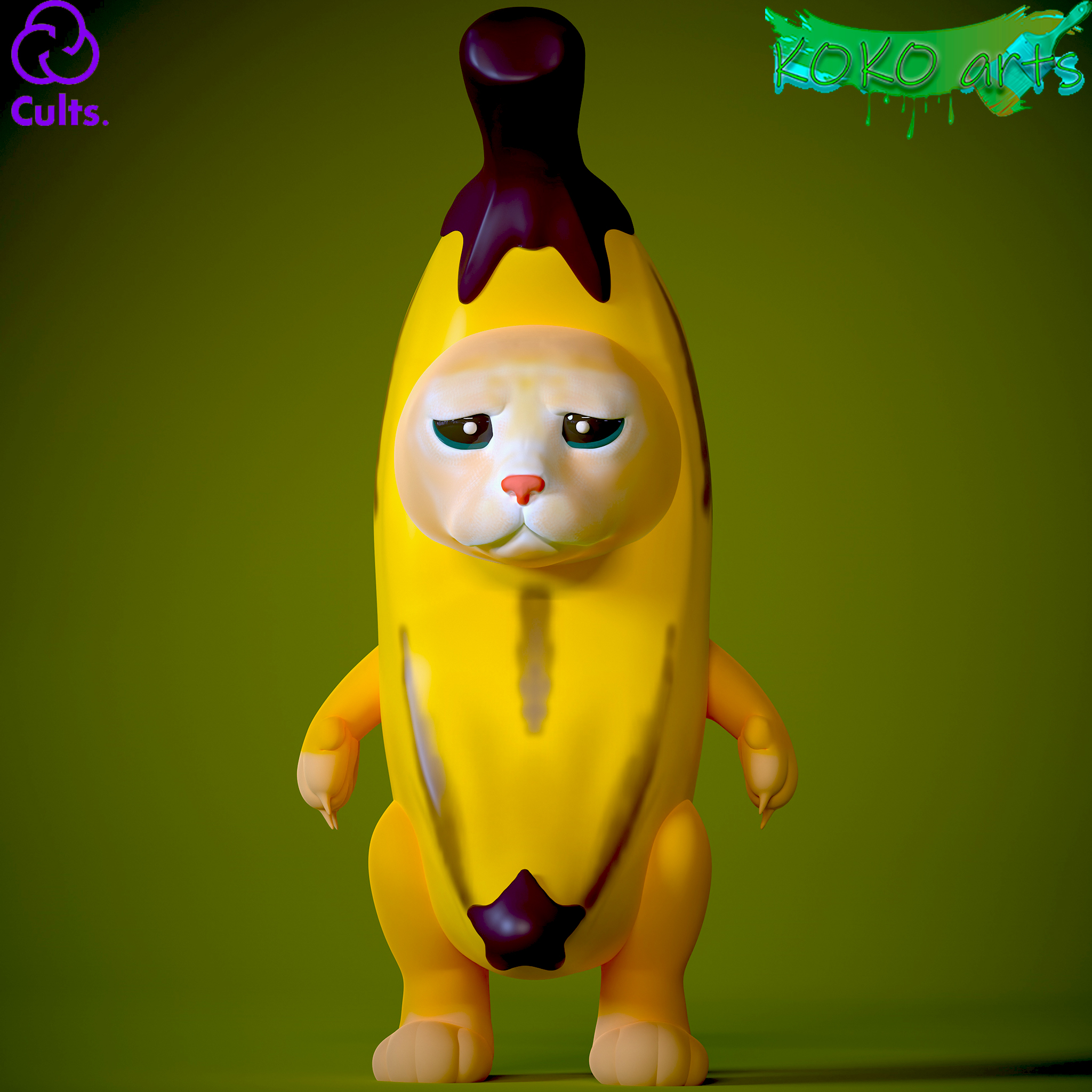 Banana Cat Meme D Model Mito D