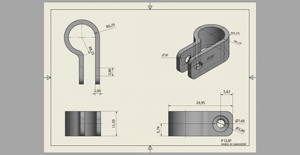 p - clip 3d print model in 3dexport diy abrazadera printable house cable car hobby design fix 3d print model - Mito3D