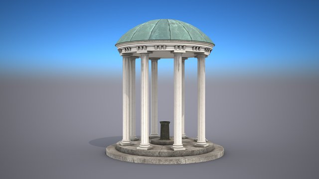 alt poly 3d modell gebäude 3dexport kapelle hügel wasser quelle norden carolina park universität national wahrzeichen hervorragend landschaft architektur 3D print model - Mito3D