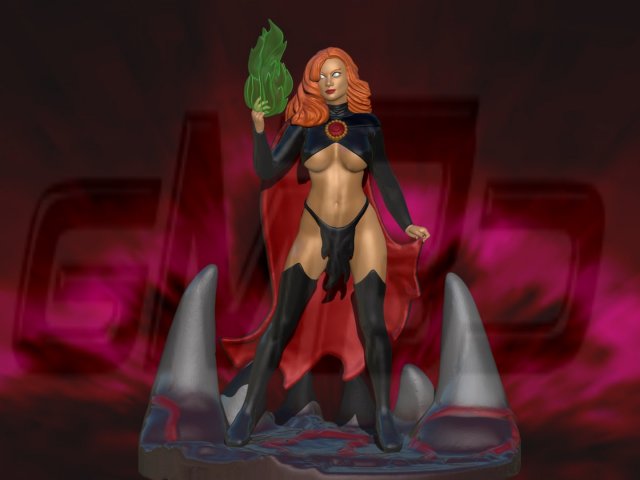 men madelyne pryor königin kobold 3d drucken modell frau 3dexport schurke super comics höllenfeuer verein wunder dc 3D print model - Mito3D