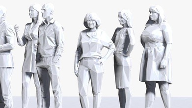 001211 100 lowpoly 3d modell anatomie 3dexport frau charakter warten stehen weiblich kind person niedriges polygon männlich poly 3d print model - Mito3D