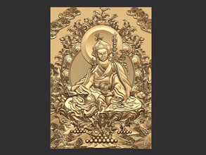 0139 chinese warrior painting bas-relief cnc 3dpprintmodel style antique printable ornate design relief decoration luxury gold wall mirror chineseart art picture frame 3d print model - Mito3D