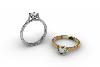 05ct diamante solitario fidanzamento squillare 4 dimensioni 3d stampa modello in anelli 3dexport anello diamanti 3dprintready moda oro argento brillante nozze gioielleria 3d print model - Mito3D