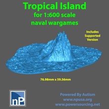 1-600 scale tropical island 01 free age iron sail naval manowar oak wargame tabletop war 3d print model - Mito3D