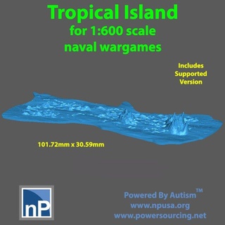 1-600 scale tropical island 02 free game accessories naval wargames manowar oak iron sail tabletop 1600 3d print model - Mito3D