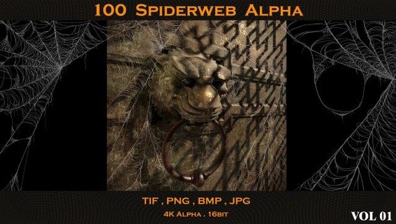 100 örümcek ağı alfa 3d Yazdır model 2d png tif bmp jpg 3d print model - Mito3D
