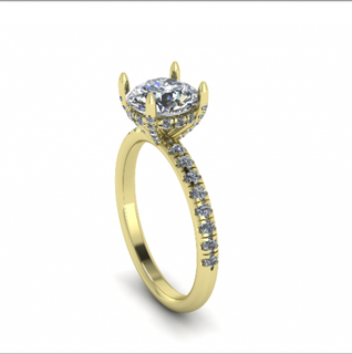104 anillo mujer anillos solitario libra esterlina imprimible diamante platino brillante Boda compromiso joya joyería plata delicado ligero oro blanco 3d print model - Mito3D