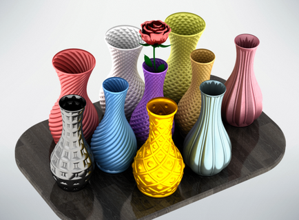 10x vase spirale super collection décor vases mode 3d print model - Mito3D