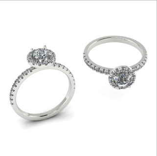 111 femelle bague anneaux solitaire sterling imprimable diamant platine brillant mariage engagement bijou bijoux argent délicat lumière or blanc 3d print model - Mito3D