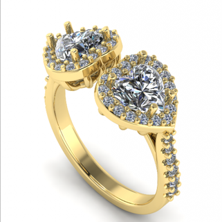 113 bague cœur calcul anneaux solitaire sterling imprimable diamant platine brillant mariage engagement bijou bijoux argent délicat lumière or blanc 3d print model - Mito3D