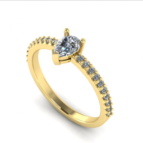 114 bague anneaux solitaire sterling imprimable diamant platine brillant mariage engagement bijou bijoux argent délicat lumière or blanc 3D print model - Mito3D