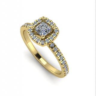 120 bague anneaux solitaire sterling imprimable diamant platine brillant mariage engagement bijou bijoux argent délicat lumière or blanc 3d print model - Mito3D