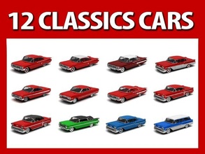 12 classici macchine collezione Uniti d'America americano città famiglia pacco chevrolet impala biscayne delray sport berlina convertibile 1958 1959 1960 1961 porte retrò 3d print model - Mito3D