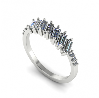 132 Ring Ringe Solitär Sterling druckbar Diamant Platin brillant Hochzeit Engagement Juwel Schmuck Silber zart Licht Gold Weiß 3d print model - Mito3D