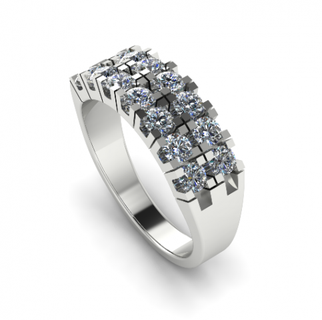 135 bague anneaux solitaire sterling imprimable diamant platine brillant mariage engagement bijou bijoux argent délicat lumière or blanc 3d print model - Mito3D