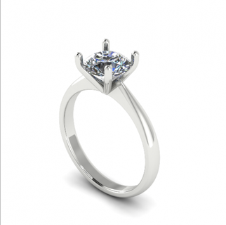 142 anillo anillos solitario libra esterlina imprimible diamante platino brillante Boda compromiso joya joyería plata delicado ligero oro blanco 3d print model - Mito3D