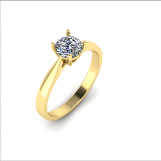146 anillo anillos solitario libra esterlina imprimible diamante platino brillante Boda compromiso joya joyería plata delicado ligero oro blanco 3d print model - Mito3D