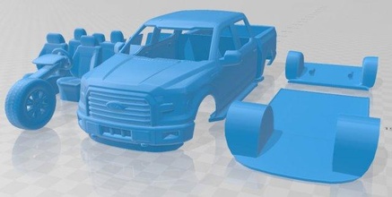 150 super crew cab xlt 2014 printable car slot scalextric tamiya rc miniz hobby micro crawler 3d print model - Mito3D