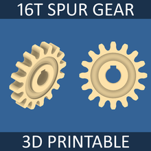 16-tooth spur gear free 3d print model in mechanical parts 3dexport sprocket cog wheel power transmission rotate rotation rotary motion machine component tooth teeth mesh engineering 3d print model - Mito3D