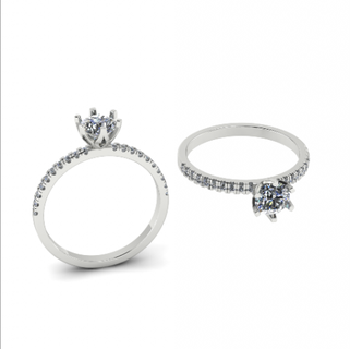 169 bague femmes anneaux solitaire sterling imprimable diamant platine brillant mariage engagement bijou bijoux argent délicat lumière or blanc 3d print model - Mito3D