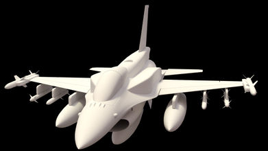 16 4 variantes f16 luchando halcón aeronave avión jet aviación militar juego activo misil cohete arma 3d print model - Mito3D