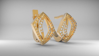 17ov 01 01e gioiello orecchino gemma dimonds 3d print model - Mito3D
