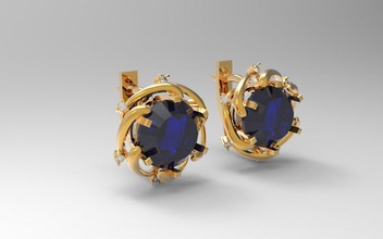 17ov 01 07e jewel earrings 3d print model - Mito3D