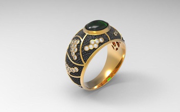 17ov 01 08r 3d print model in rings 3dexport jewel ring jewelry 3d print model - Mito3D