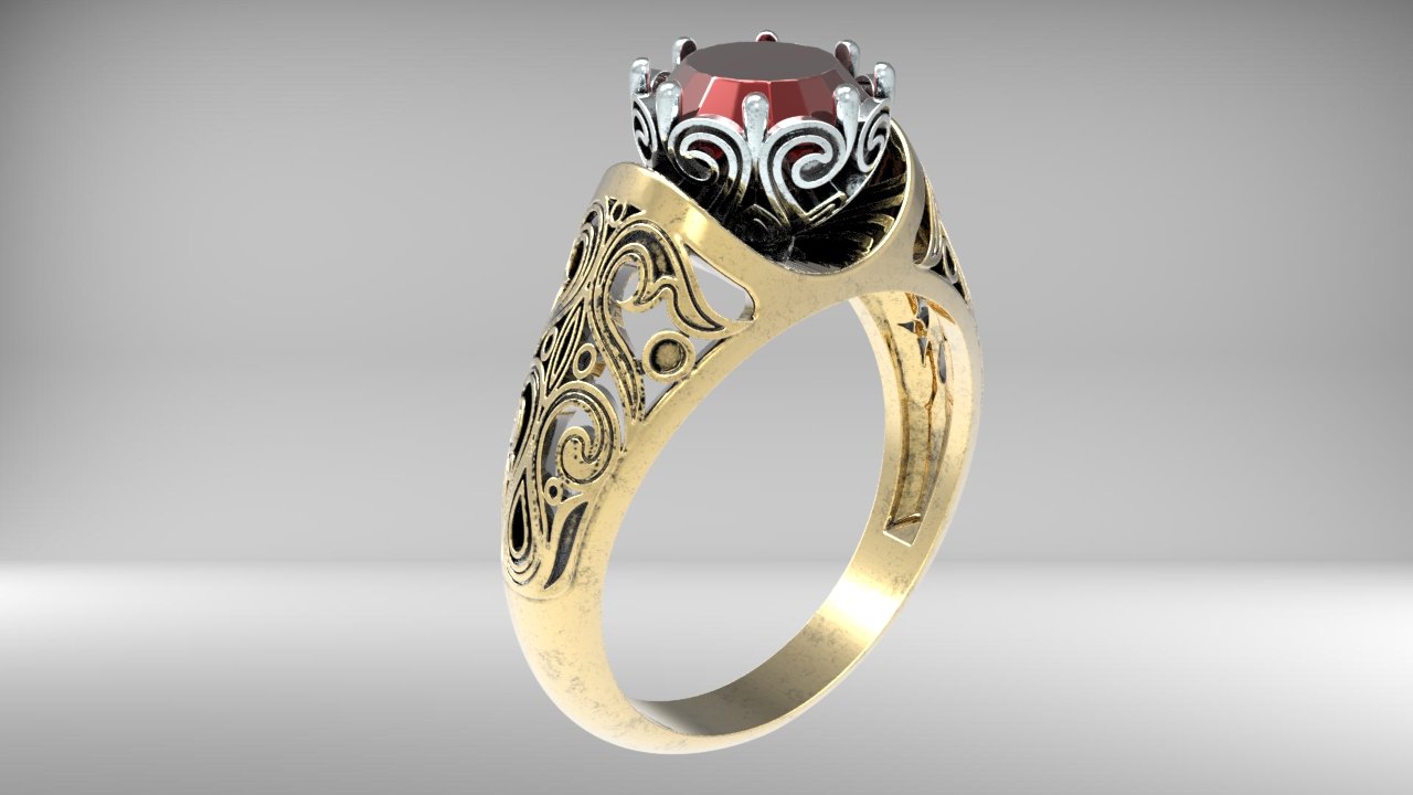 17ov 01 12r jewel ring 3D print model - Mito3D