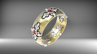 17ov 01 13r jewel ring gold stl prototiping 3d print model - Mito3D