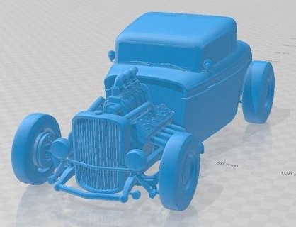 1932 coupe custom printable car automotive modeling hobby solid scale model 3d print model - Mito3D