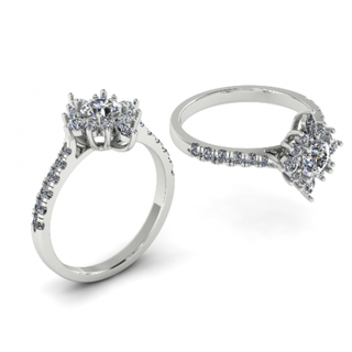 194 anillo mujer anillos solitario libra esterlina imprimible diamante platino brillante Boda compromiso joya joyería plata delicado ligero oro blanco 3d print model - Mito3D
