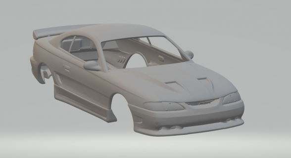 1995 Saleen Mustang Fahrzeug Druckguss Slotcar heiße Reifen Miniaturen Slot drucken gedruckt heiß Räder 3d print model - Mito3D