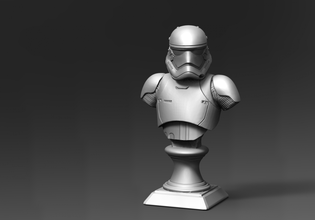 1st galaxia soldado busto ventilador arte 3d impresión modelo in figuritas 3dexport orden stormtrooper guerra galaxias jedi vader 3d print model - Mito3D