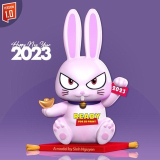 2023 anno coniglio 3d Stampa modello animali cartone animato 3d print model - Mito3D