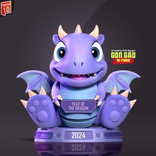 2024 - year dragon monsters & creatures cartoon character 3dprint 3dprinting statue cute kid monster 3d print model - Mito3D
