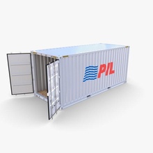 20ft envío envase pil 3d modelo in contenedores 3dexport carga pie veinte mar caja industrial embarcacion interior muelle 3d print model - Mito3D