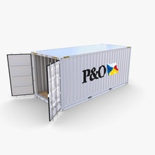 20ft versand container po v2 3d modell behälter 3dexport ladung fuß meer box industriell schiff kiste innere dock 3d print model - Mito3D