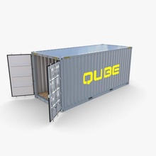 20ft versand container qube v1 3d modell behälter 3dexport ladung fuß meer box industriell schiff kiste innere dock 3d print model - Mito3D