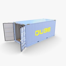 20ft shipping container qube v2 cargo foot sea box industrial ship crate interior dock 3d print model - Mito3D
