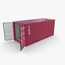20ft spedizione contenitore tex v1 carico piede mare scatola industriale nave cassa interni dock 3d print model - Mito3D