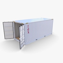 20ft versand container tex v2 3d modell behälter 3dexport ladung fuß meer box industriell schiff kiste innere dock 3d print model - Mito3D