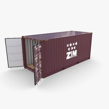 20ft shipping container zim cargo foot sea box industrial ship crate interior dock 3d print model - Mito3D