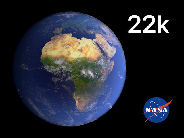 22k fotorrealista terra nasa 3d modelo in planetas 3dexport geográfico planeta galáxia espaço universo realista hq 3D print model - Mito3D