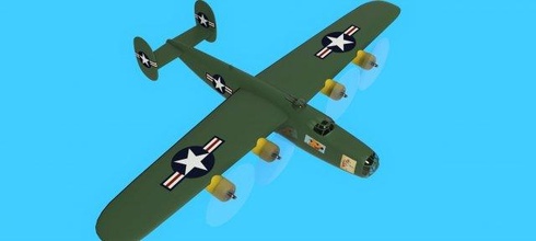 24 bomber 3d modell 3dexport flugzeug historisch militär usa wwii 3d print model - Mito3D