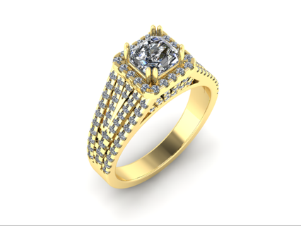 24 Ring Ringe Solitär Sterling druckbar Diamant Platin brillant Hochzeit Engagement Juwel Schmuck Silber zart Licht Gold Weiß 3d print model - Mito3D