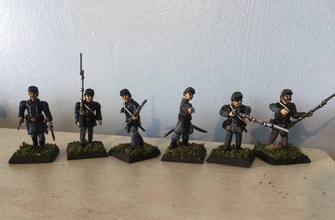 28mm basic american civil war infantry 3d print model in figurines 3dexport ameican union confederate musket rifles acw miniatures 3d print model - Mito3D