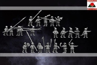 28mm halfelin prélèvement milice multi pose miniature impression soutiens 3d modèle in figurines 3dexport fantaisie wargaming jeux guerre miniatures 3d print model - Mito3D