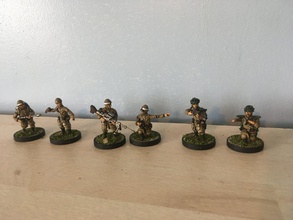 28mm ija paratrooper special teams 3d print model in figurines 3dexport imperial japanese army japan ww2 war paratroopers bolt action chain command sniper grenade squad team 3d print model - Mito3D