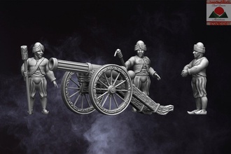 28mm napoléonien ottoman artillerie 3d impression modèle in figurines 3dexport napoléon empire canon dinde turc wargaming miniatures 3d print model - Mito3D